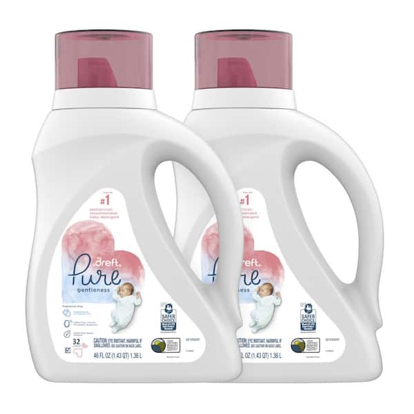 Dreft 46 oz. Pure Gentleness Fragrance Free Liquid Laundry Detergent (32-Loads) (2 Count)