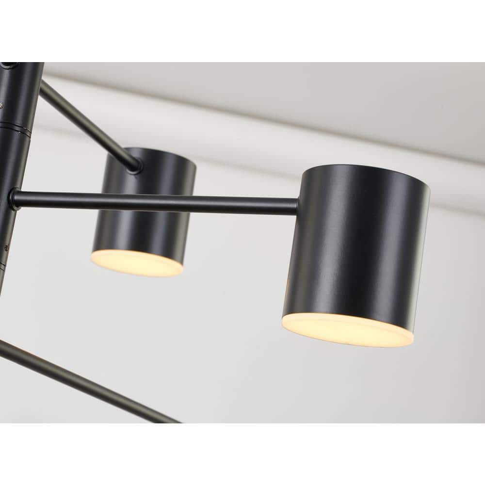 Contemporary Crystal-Infused Brass LED Chandelier, 40 in