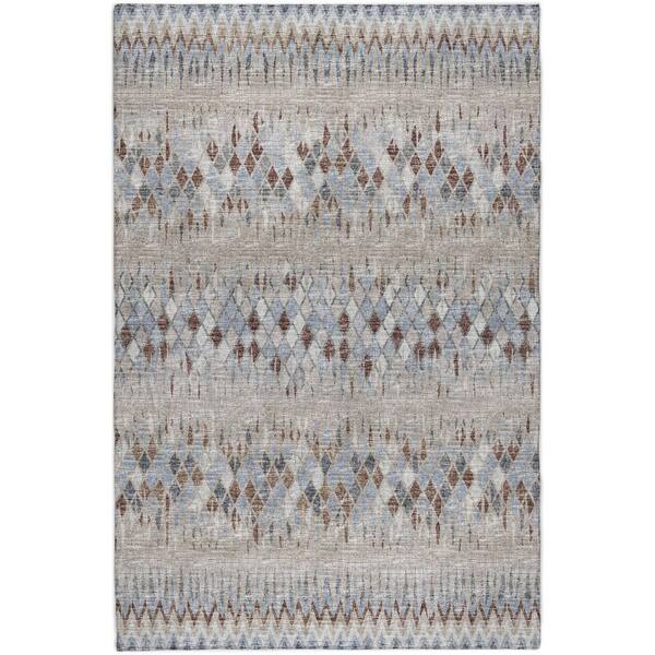 Dream Shag Premium Machine Washable Abstract ADS38 Blue 10 ft. x 14 ft. Area Rug