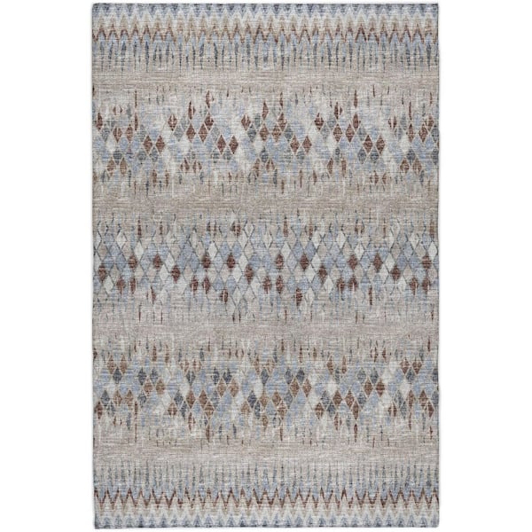 Dream Shag Premium Machine Washable Abstract ADS38 Blue 9 ft. x 12 ft. Area Rug