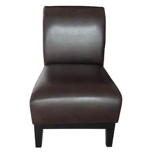 Darcy Brown Leather Slipper Chair