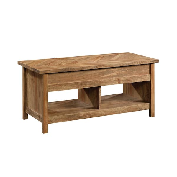 SAUDER Cannery 43 in. Sindoori Mango Rectangle Composite Wood Coffee Table with Lift Top