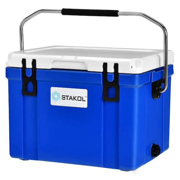 Costway 26 Quart Portable Cooler Ice Chest Leak-Proof 20 Cans Ice Box for Camping