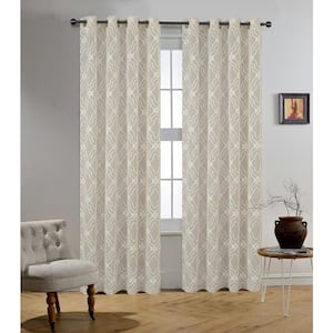 Adelaide 95 in.L x 54 in. W Sheer Polyester Curtain in Oyster
