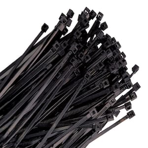 14 in. Black Nylon Wire Tie, 50 lb. Tensile (100-Pack)