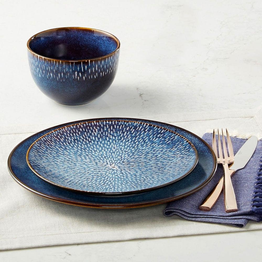 Gibson Elite 16-Piece Cobalt Ceramic Dinnerware Set