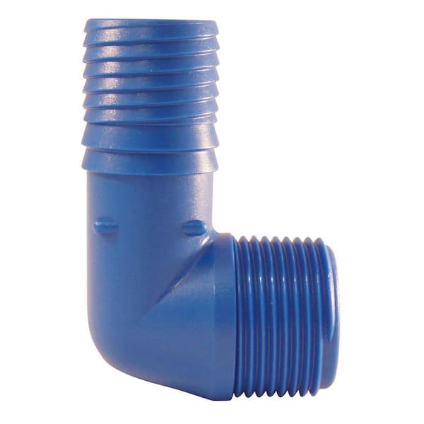 Apollo 1 in. Barb Insert Blue Twister Polypropylene 90-Degree x MPT Elbow Fitting