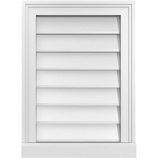 Ekena Millwork 16" x 22" Rectangular White PVC Paintable Gable Louver Vent Non-Functional