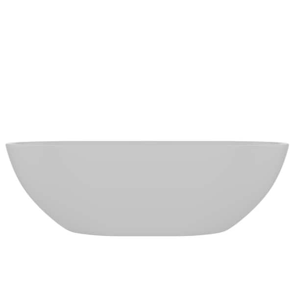 Nyoko 68 in. Resin Flatbottom Non-Whirlpool Bathtub in Gloss White
