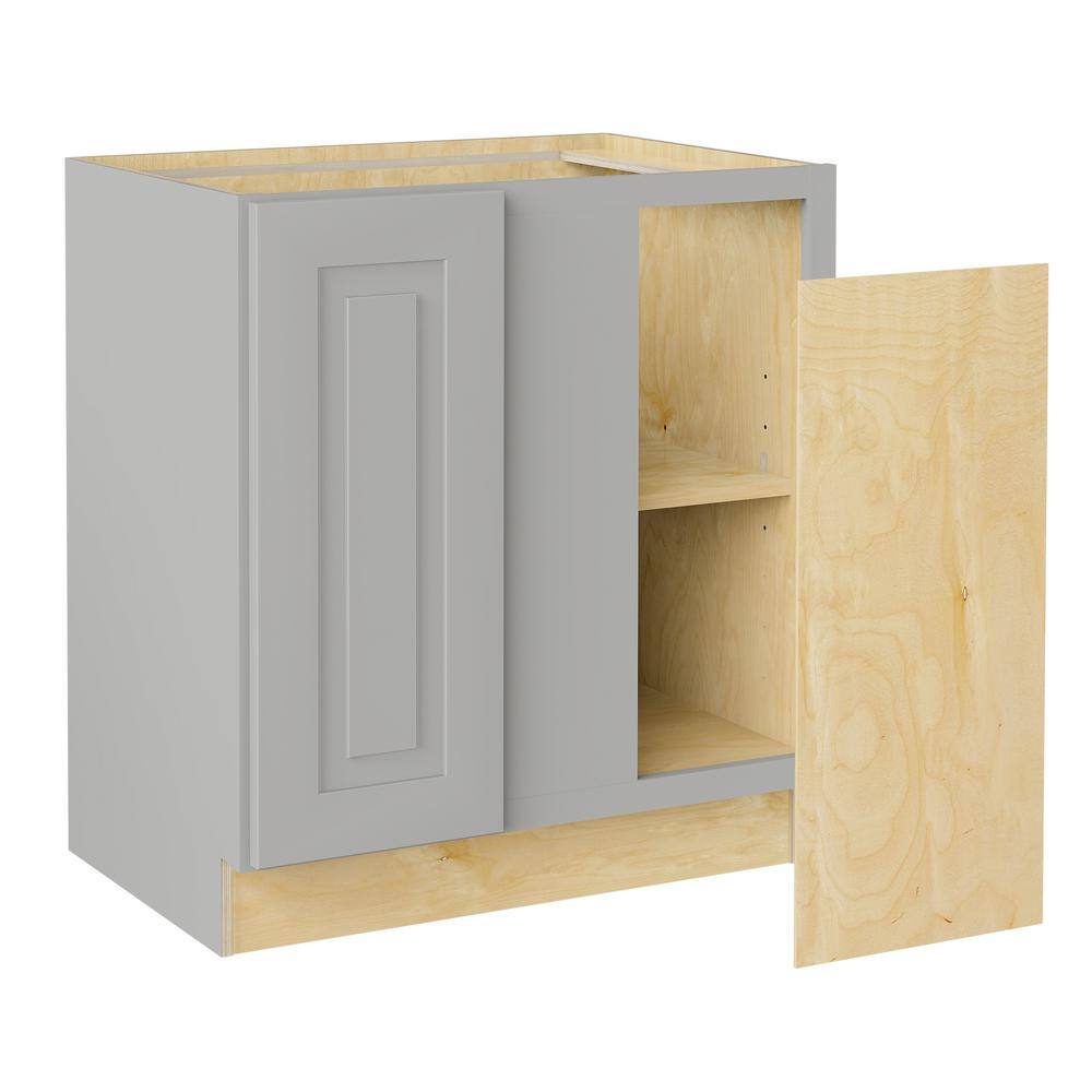 Grayson 30 in. W x 24 in. D x 34.5 in. H Assembled Plywood Blind Base Kitchen Cabinet in Pearl Gray with Soft Close RH price history on PriceWatchPro