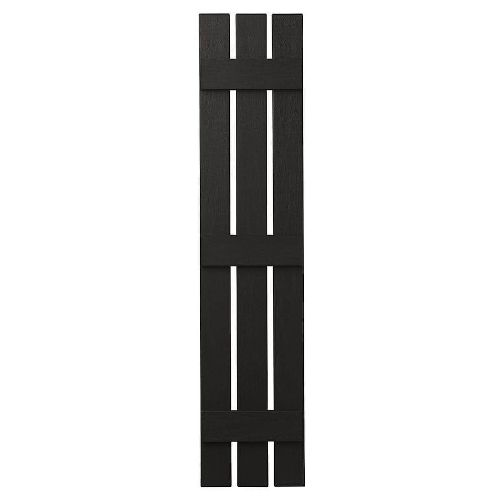 12 in. x 59 in. Polypropylene 3-Board Open Board and Batten Shutters Pair in Peppercorn price history on PriceWatchPro