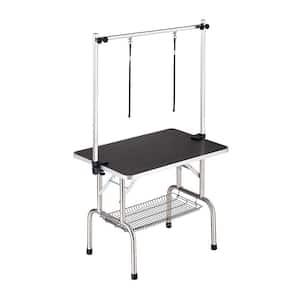 24 in. D x 36 in. W x 30 in. H Adjustable Heavy-Duty Portable Pet Grooming Table with Arm, Noose and Mesh Tray