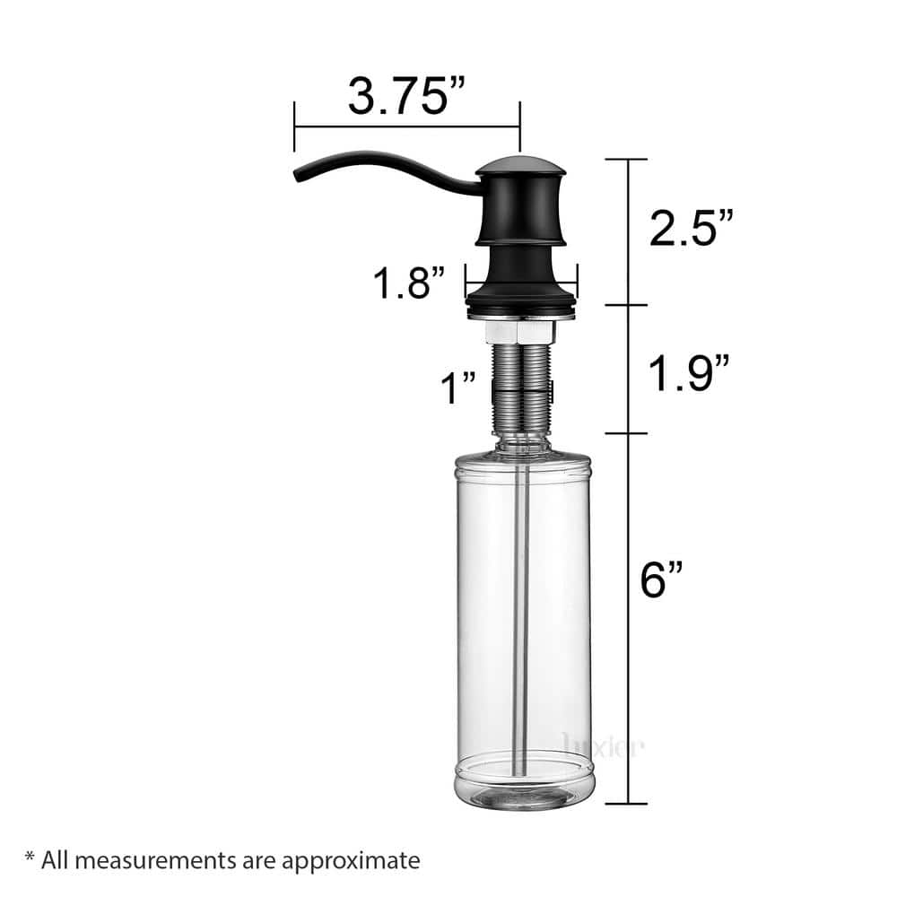 Matte Black Brass Kitchen Soap and Lotion Dispenser