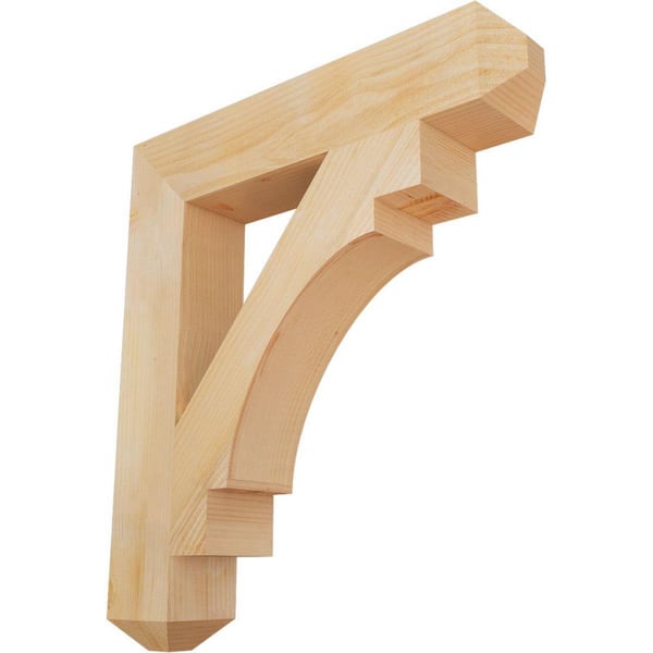 Ekena Millwork 6 in. x 36 in. x 32 in. Douglas Fir Merced Craftsman Rough Sawn Bracket