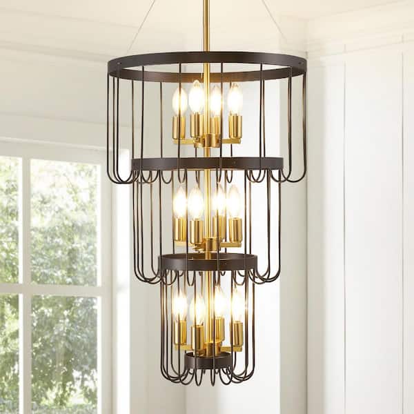 13.8 in. Integrated LED Light Fixture Flush Mount Crystal Chandelier Small Dimmable Interior Lighting