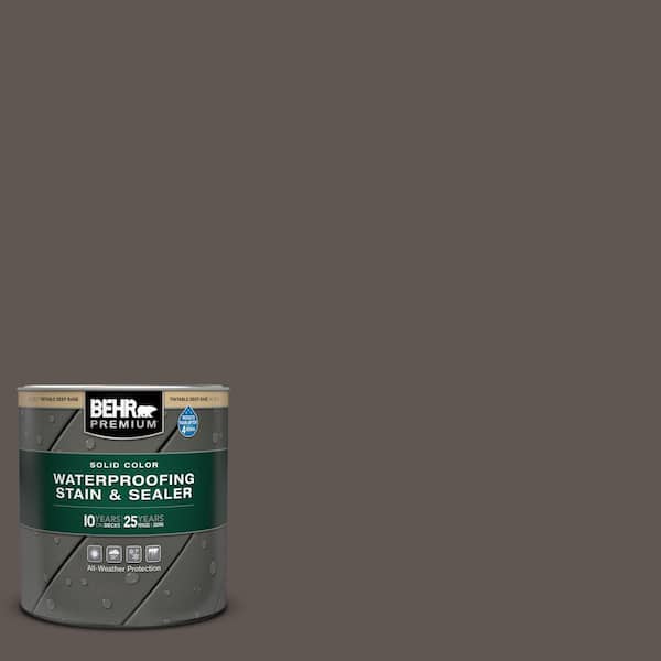 BEHR PREMIUM 1 qt. #N140-7 Timber Brown Solid Color Waterproofing Exterior Wood Stain and Sealer