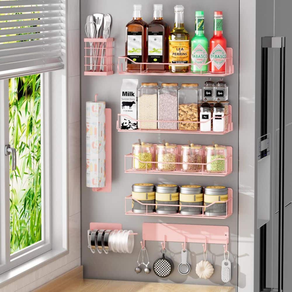 Wudkey Magnetic Spice Rack for Refrigerator, 8 Pack Magnetic