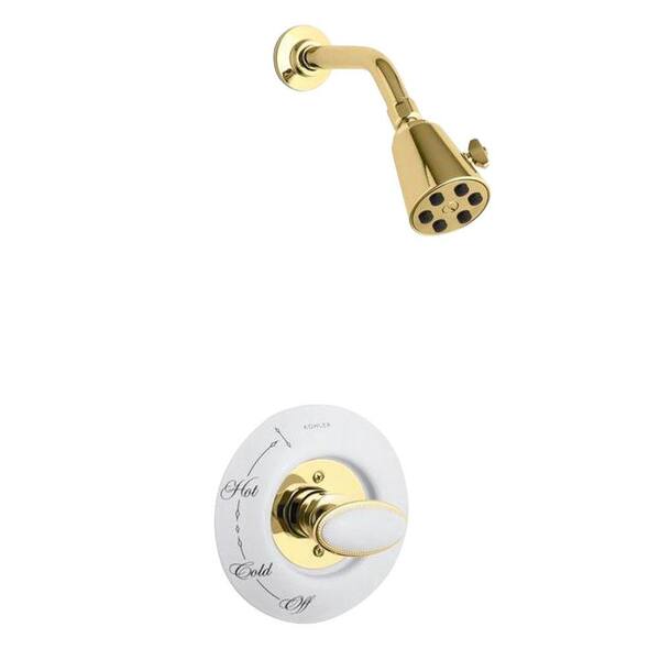 KOHLER Antique 1-Handle Shower Faucet Trim in Vibrant Polished Brass (Valve Not Included)