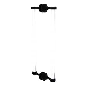 Pacific Grove Collection 18 Inch Back to Back Shower Door Pull with Groovy Accents in Matte Black
