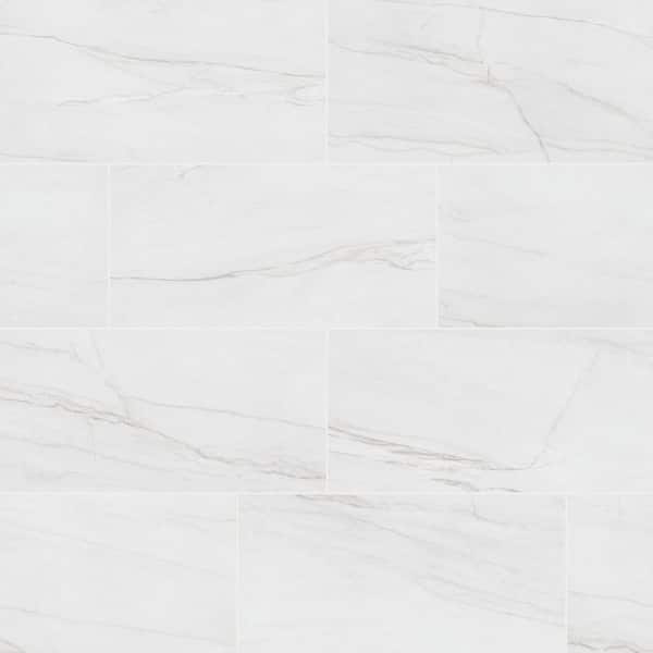 MSI Leonardo Blanca 12 in. x 24 in. Polished Porcelain Marble Look Floor and Wall Tile (48 Cases/576 sq. ft./Pallet)