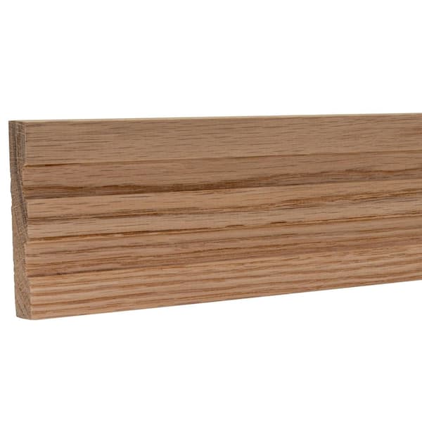 0.5625 in. D x 3.5 in. W x 92 in. L Unfinished Red Oak Wood Beckett Chair Rail Moulding