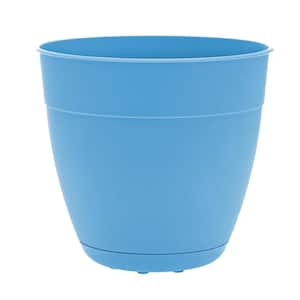 Dayton 12 in. Blue Plastic Planter with Saucer