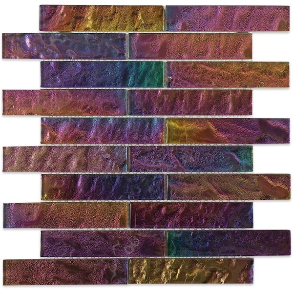 Ivy Hill Tile Iridescent Gold Bricks Glass Floor and Wall Tile - 3 in. x 6 in. Tile Sample
