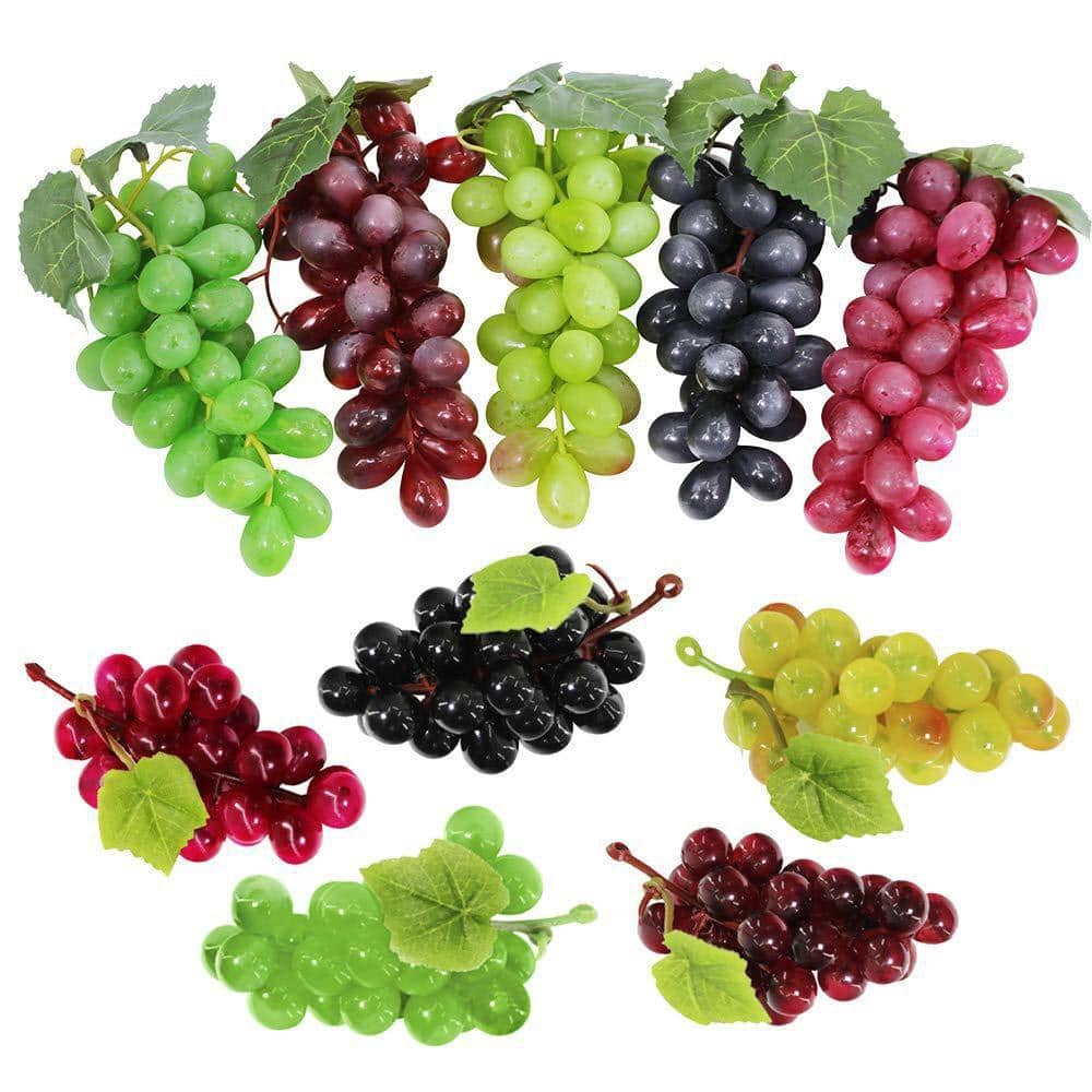 10 Pack 6.3 in. Multicolor Artificial Grape Vine Decorative