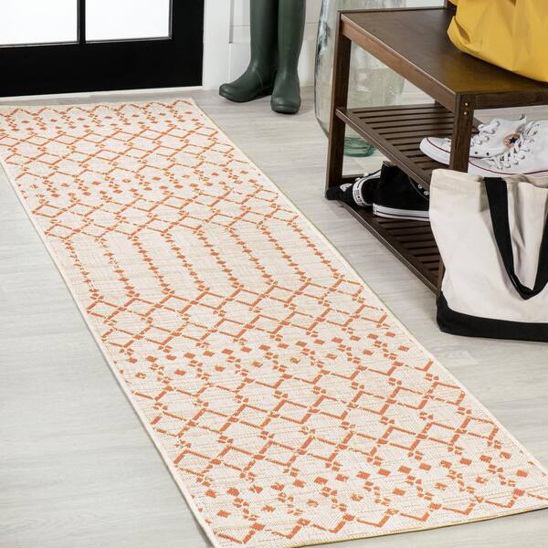 JONATHAN Y Ourika Moroccan Cream/Orange 2 ft. x 8 ft. Geometric