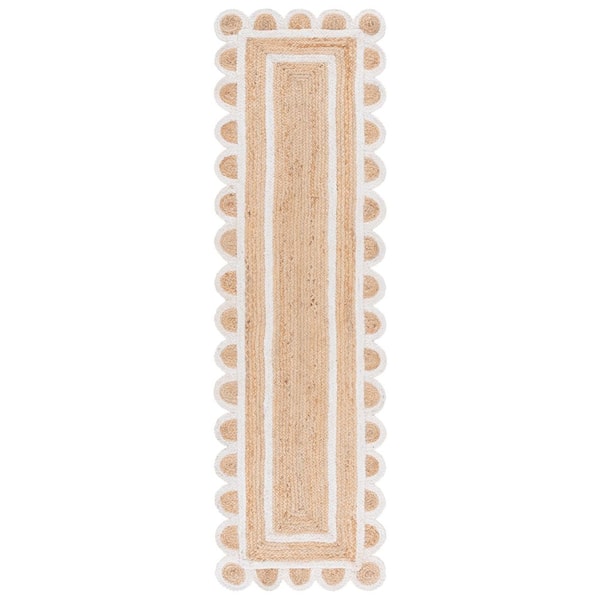 Natural Fiber 2 ft. x 8 ft. Natural/Ivory Solid Color Runner Rug