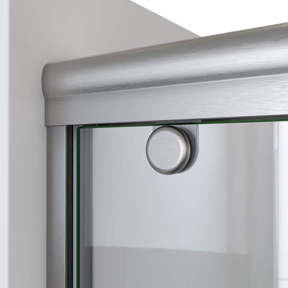 Charisma-X 56-60'' W x 76'' H Frameless Brushed Nickel Sliding Shower Door