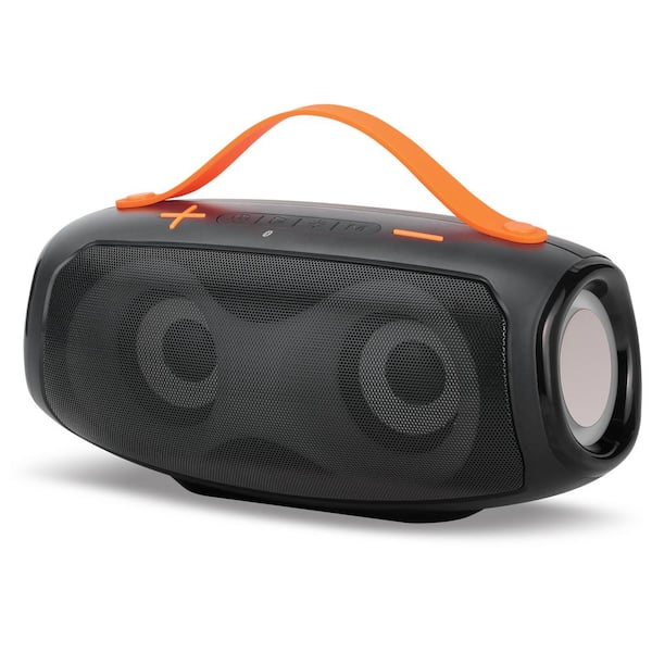 iLive IPX4 Splash Wireless Bluetooth Water Resistant Speaker with LED Lights, Rechargeable Battery, Black
