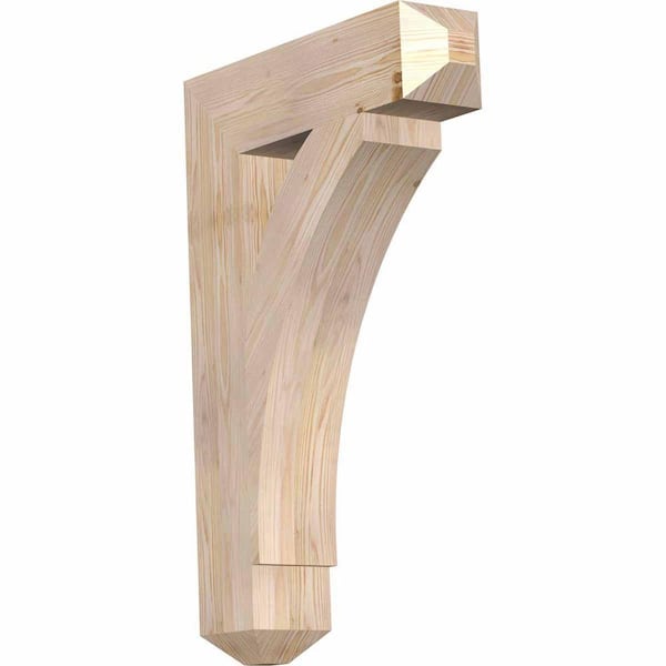 Ekena Millwork 5-1/2 in. x 36 in. x 24 in. Douglas Fir Thorton Craftsman Smooth Bracket