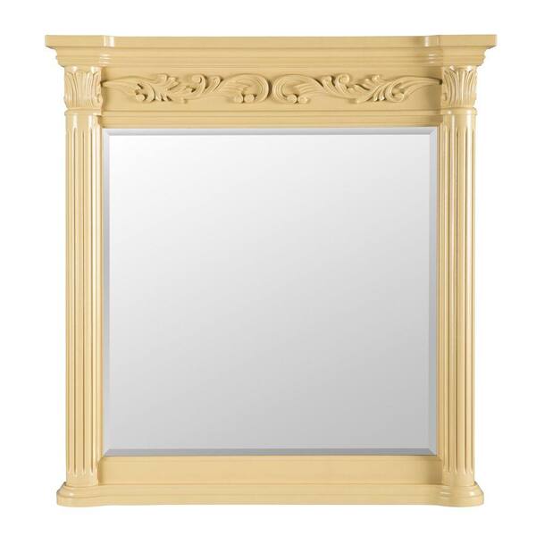 Belle Foret Estates 38 in. L x 36 in. W Wall Mirror in Antique White