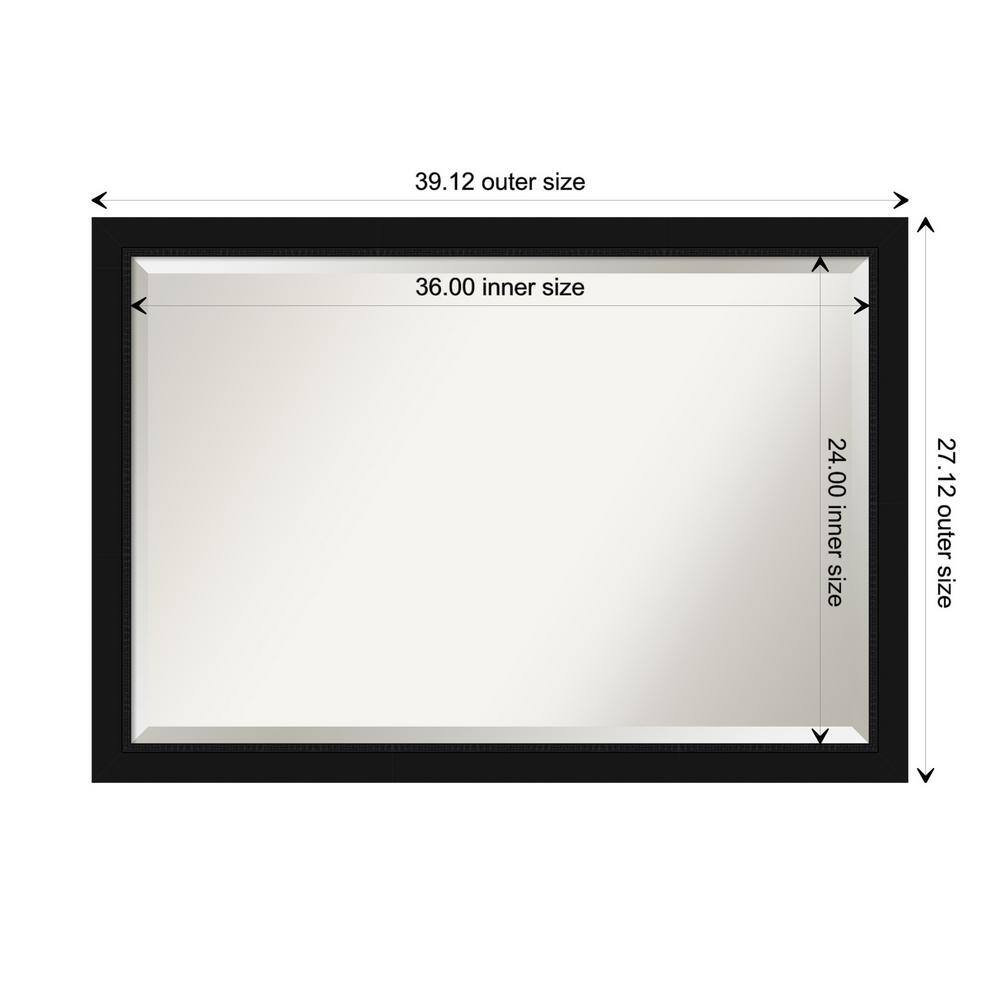 Avon Black 27" x 39" Beveled Bathroom Wall Mirror