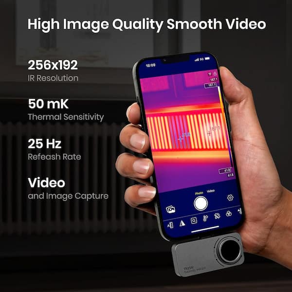 TR256i Thermal Imaging Camera for iOS & Android, Detect Hot/Cold Spots for HVAC, Electrical & Home Inspections