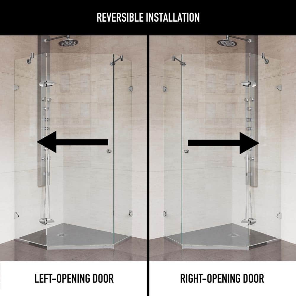 Verona 42" Frameless Neo-Angle Shower Enclosure with Clear Glass