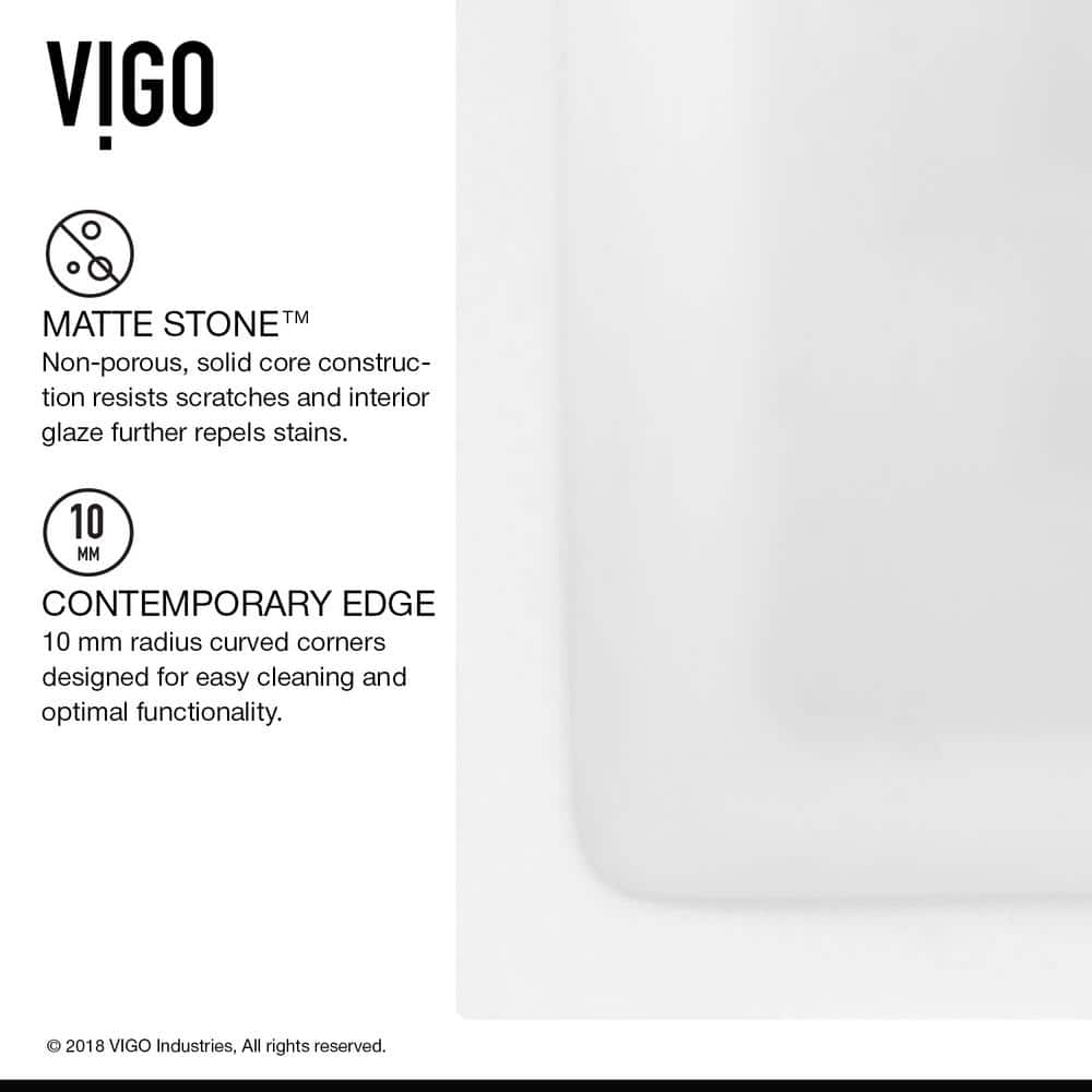 Matte Stone White Composite 30 in. Single Bowl Farmhouse Apron-Front Square Kitchen Sink with Strainer