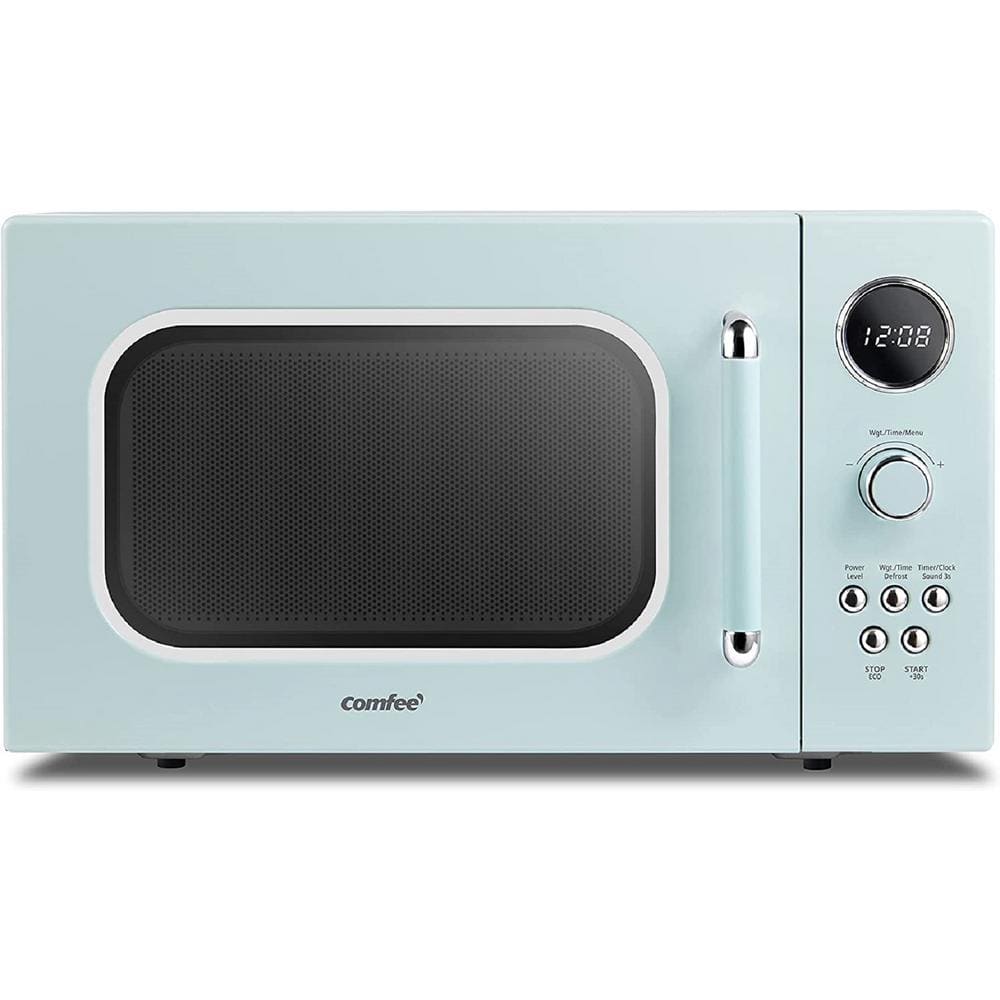 Retro Small Microwave Oven with Compact Size 9 Preset Menus Position
