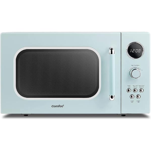 Comfee' 0.9 cu. ft. 900 Watt Compact Countertop Microwave in Green with Safety lock