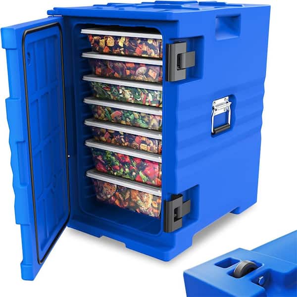 Karl home 109 QT Insulated Food Pan Carrier Food Storage Container with Wheels Blue