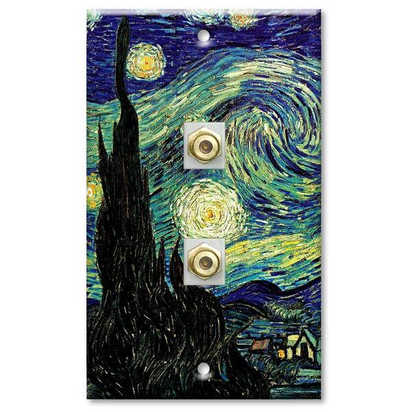 Art Plates Van Gogh Starry Night 2 Cable Wall Plate