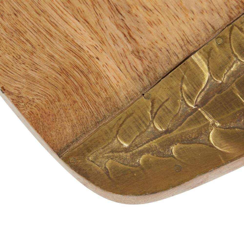 Brown Mango Wood Cutting Board with Brass Handle