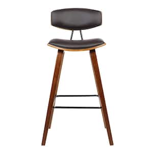 38 in. Brown Low Back Bar Height Chair with Footrest