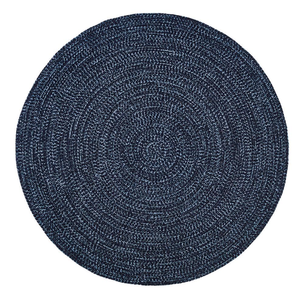  Better Trends Chenille Tweed Braid Collection is Durable and  Stain Resistant Reversible Indoor Area Utility Rug 100% Polyester in  Vibrant Colors, 72 Square Square, Navy & Smoke Blue : Home 