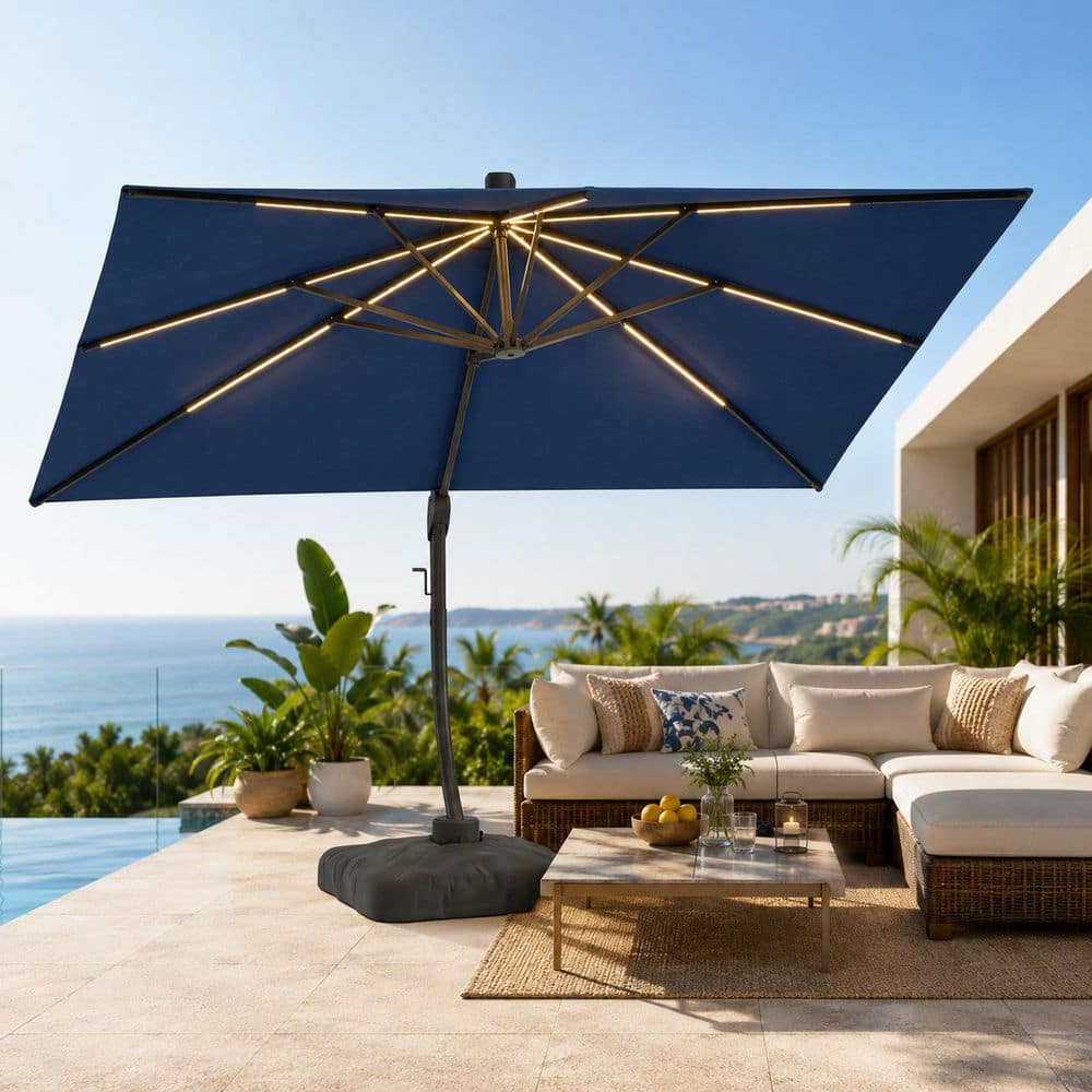 blue offset patio umbrella PURPLE LEAF 10' X 13' Outoor Umbrella Turquoise friendly design FIM C-series 11.5' Offset Patio