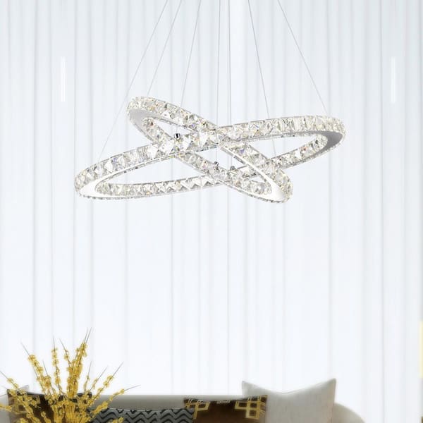 Ring LED Chandelier With Chrome Finish