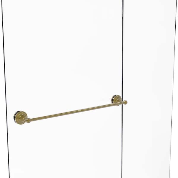 Allied Brass Que New Collection 30 in. Over-the-door Single Towel Bar in Unlacquered Brass