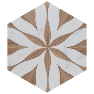 Llama Flower Loire Noce 9 in. x 9 in. Porcelain Floor and Wall Take Home Tile Sample