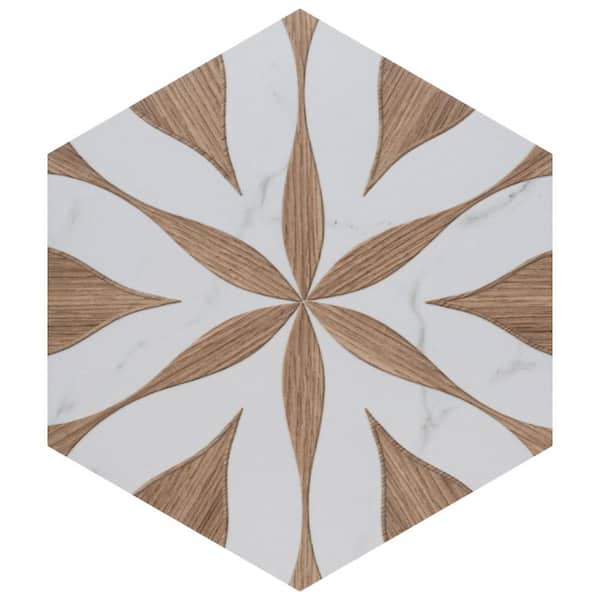 Llama Flower Loire Noce 9 in. x 9 in. Porcelain Floor and Wall Take Home Tile Sample